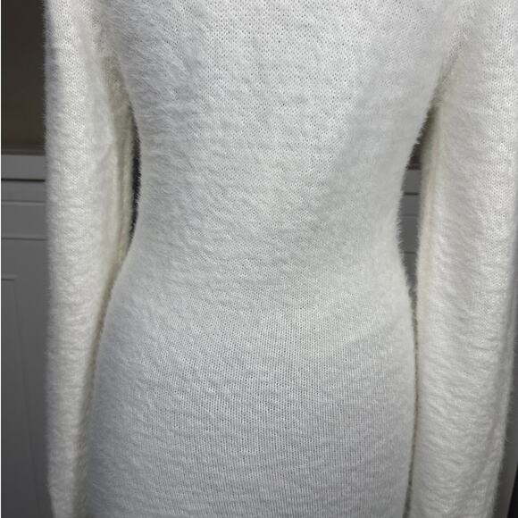 Bardot Lavinia Brushed Long Sleeve Turtleneck Sweater Midi Dress Ivory Size L - Picture 11 of 14